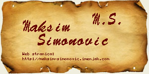 Maksim Simonović vizit kartica